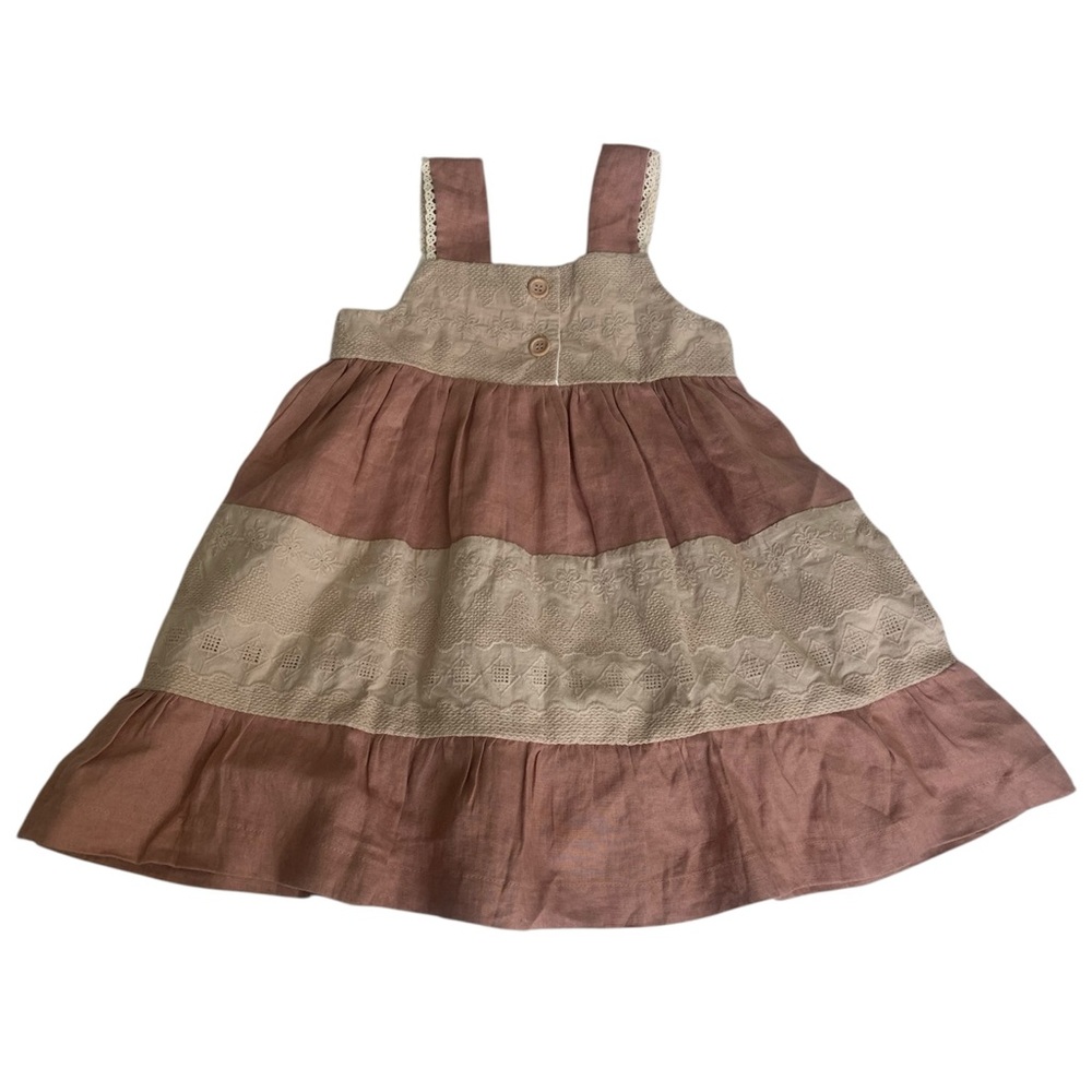 NWOT Mauve and Tan Toddler Boho Sundress